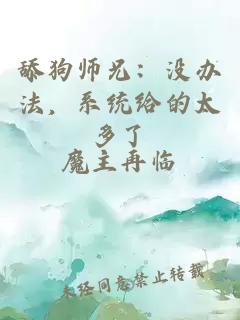 舔狗师兄：没办法，系统给的太多了